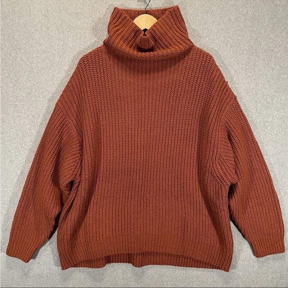 Free People Swim Too Deep Pullover Sweater In Tobacco Size Large - Picture 1 of 3